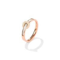 Titan Stahl Fingerring, Titanstahl, mit Weiße Muschel, Kreisring, Vakuum-Ionen-Beschichtung, verschiedene Größen vorhanden & für Frau, Roségold, 2.5mm, verkauft von PC