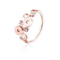 Titan Stahl Fingerring, Titanstahl, Kreisring, Vakuum-Ionen-Beschichtung, verschiedene Größen vorhanden & für Frau & mit Strass, Roségold, 7mm, verkauft von PC