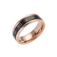 Titan Stahl Fingerring, Titanstahl, Kreisring, Vakuum-Ionen-Beschichtung, drehbare & verschiedene Größen vorhanden & für Frau, schwarz, 6mm, verkauft von PC