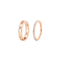 Titan Stahl Fingerring, Titanstahl, Kreisring, Vakuum-Ionen-Beschichtung, verschiedene Größen vorhanden & für Frau & mit Strass & hohl, Roségold, 4mm,2mm, verkauft von PC