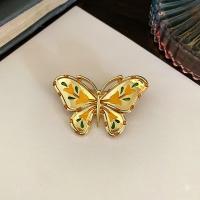 El esmalte Broche, aleación de zinc, Mariposa, chapado en color dorado, para mujer, 30x47mm, 10PCs/Grupo, Vendido por Grupo