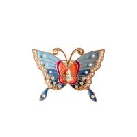 El esmalte Broche, aleación de zinc, con Perlas plásticas, Mariposa, chapado en color dorado, diferentes estilos para la opción & para mujer, 30x40mm, 10PCs/Grupo, Vendido por Grupo