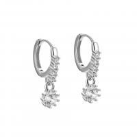 Huggie Hoop Drop Earring, 925 Sterling Silver, plated, for woman & with rhinestone 