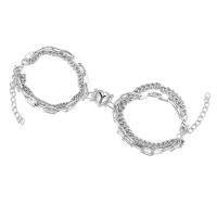 Pulseras para Parejas, aleación de zinc, con 1.77inch extender cadena, 2 piezas & Joyería & unisexo, longitud:aproximado 6.3 Inch, Vendido por Set