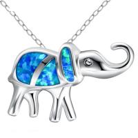 Pendentifs animaux en alliage de zinc, avec Artificial-Opal, éléphant, couleurs mélangées, 5-40mm, Vendu par PC