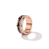 Titan Stahl Fingerring, Titanstahl, Kreisring, Vakuum-Ionen-Beschichtung, verschiedene Größen vorhanden & für Frau & mit Strass, Roségold, 8mm, verkauft von PC