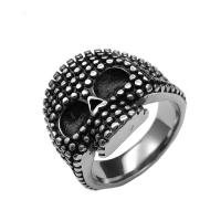 304 Stainless Steel Finger Ring, Skull, plated, fashion jewelry & for man 