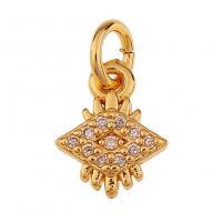 Cubic Zirconia Micro Pave Brass Pendant, gold color plated & micro pave cubic zirconia 