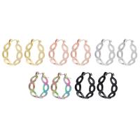 Boucle d'oreille en acier inoxydable Hoop, Acier inoxydable 304, Placage ionique sous vide, bijoux de mode & pour femme & creux, plus de couleurs à choisir, 7*23mm, Vendu par paire