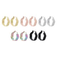 Boucle d'oreille en acier inoxydable Hoop, Acier inoxydable 304, Placage ionique sous vide, bijoux de mode & pour femme & creux, plus de couleurs à choisir, 7*21mm, Vendu par paire