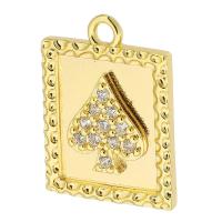 Pendentifs strass en laiton, cadre, Placage de couleur d'or, unisexe & avec strass, doré Environ 2mm, Vendu par PC