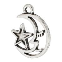 Zinc Alloy Jewelry Pendants, Moon and Star, plated, Unisex & hollow Approx 2mm 