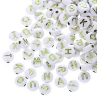 Acrylic Alphabet Beads, Round, DIY & enamel 