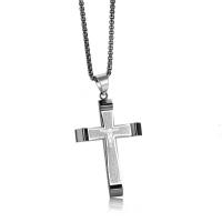 Stainless Steel Jewelry Necklace, 304 Stainless Steel, Cross, plated, fashion jewelry cm 