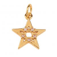 Cubic Zirconia Micro Pave Brass Pendant, gold color plated & micro pave cubic zirconia 