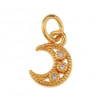 Cubic Zirconia Micro Pave Brass Pendant, gold color plated & micro pave cubic zirconia 