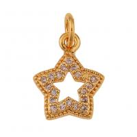 Cubic Zirconia Micro Pave Brass Pendant, gold color plated & micro pave cubic zirconia 