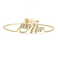 metal Pulsera, chapado en color dorado, micro arcilla de zirconia cúbica & para mujer, multicolor, 31mm, Vendido por UD