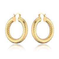 Brass Hoop Earring, gold color plated, for woman 