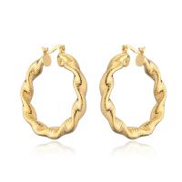 Brass Hoop Earring, gold color plated, for woman 