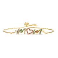 metal Pulsera, chapado en color dorado, diferentes estilos para la opción & micro arcilla de zirconia cúbica & para mujer, multicolor, 40mm, Vendido por UD