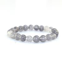 Quartz Bracelets, Grey Quartz, handmade & Unisex, grey, 8mm cm 