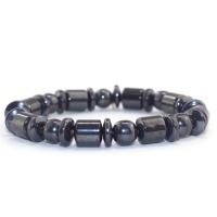 Pulseras magnéticas de piedras preciosas , Hematite, hecho a mano, unisexo, Negro, 8mm, longitud:18 cm, Vendido por UD