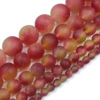 Chalcedony Beads, Round, DIY & matte, red Approx 40 cm 