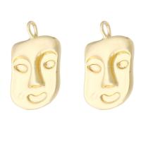 Brass Jewelry Pendants, Face, gold color plated, Unisex, golden Approx 2mm 