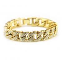 Zinc Alloy Rhinestone Bracelets, Round, plated, fashion jewelry & for man & with rhinestone 14mm cm 