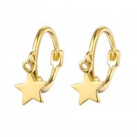 Huggie Hoop Drop Earring, 925 Sterling Silver, Star, plated, for woman 