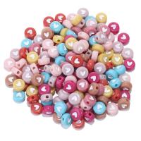 Enamel Acrylic Beads, Flat Round, DIY 