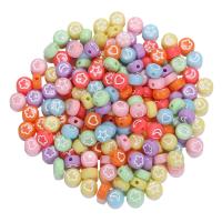 Enamel Acrylic Beads, Flat Round, DIY 