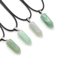 Gemstone Zinc Alloy Pendants, with Zinc Alloy, Bullet, silver color plated 