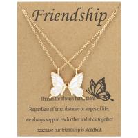 Zinc Alloy Necklace, with 5cm extender chain, Butterfly, plated, 2 pieces & fashion jewelry & for woman & enamel cm 