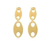 Acier titane Boucle d'oreille goutte, Placage de couleur d'or, pour femme Vendu par paire