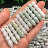 Jade Anhänger, Burma Jade, geschnitzt, zufällig gesendet & gemischt, Zufällige Farbe, 8x42mm, verkauft von PC