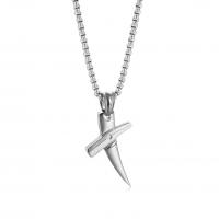 Stainless Steel Jewelry Necklace, 304 Stainless Steel, Cross, plated, fashion jewelry cm 