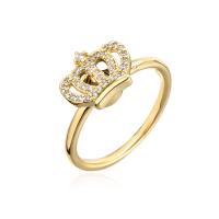 Cubic Zirconia Micro Pave Brass Finger Ring, gold color plated, Adjustable & micro pave cubic zirconia & for woman, 18mm 