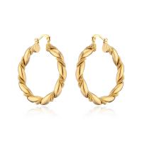 Brass Hoop Earring, gold color plated, for woman 