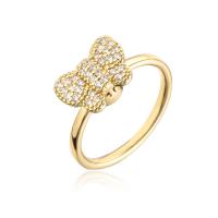 Cubic Zirconia Micro Pave Brass Finger Ring, gold color plated, Adjustable & micro pave cubic zirconia & for woman, 18mm 