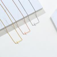 Collier de bijoux de titane, Acier titane, avec 1.97inch chaînes de rallonge, croix, Placage ionique sous vide, bijoux de mode & pour femme, plus de couleurs à choisir Environ 17.13 pouce, Vendu par PC