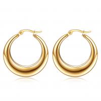 Stainless Steel Huggie Hoop Earring, 304 Stainless Steel, Vacuum Ion Plating, for woman & hollow 