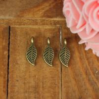 Zinc Alloy Leaf Pendants, plated, antique bronze color 