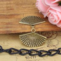 Zinc Alloy Jewelry Pendants, Fan, plated, antique bronze color 