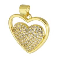 Colgante de Micro Pavé de Zirconía Cúbica, metal, Corazón, chapado en color dorado, Joyería & Bricolaje & micro arcilla de zirconia cúbica, dorado, 19x19x3mm, agujero:aproximado 3mm, Vendido por UD