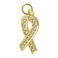 Colgante de Micro Pavé de Zirconía Cúbica, metal, chapado en color dorado, Joyería & Bricolaje & micro arcilla de zirconia cúbica, dorado, 9x21x2mm, agujero:aproximado 3mm, Vendido por UD