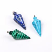 Gemstone Jewelry Pendant, Natural Stone, Conical & Unisex 