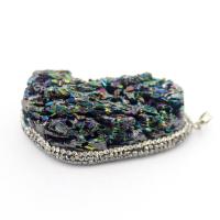 Natural Quartz Pendants, Coal Quartz Stone, with Rhinestone Clay Pave & Resin, Unisex, multi-colored 