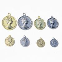 Zinc Alloy Jewelry Pendants, Round, plated, DIY 